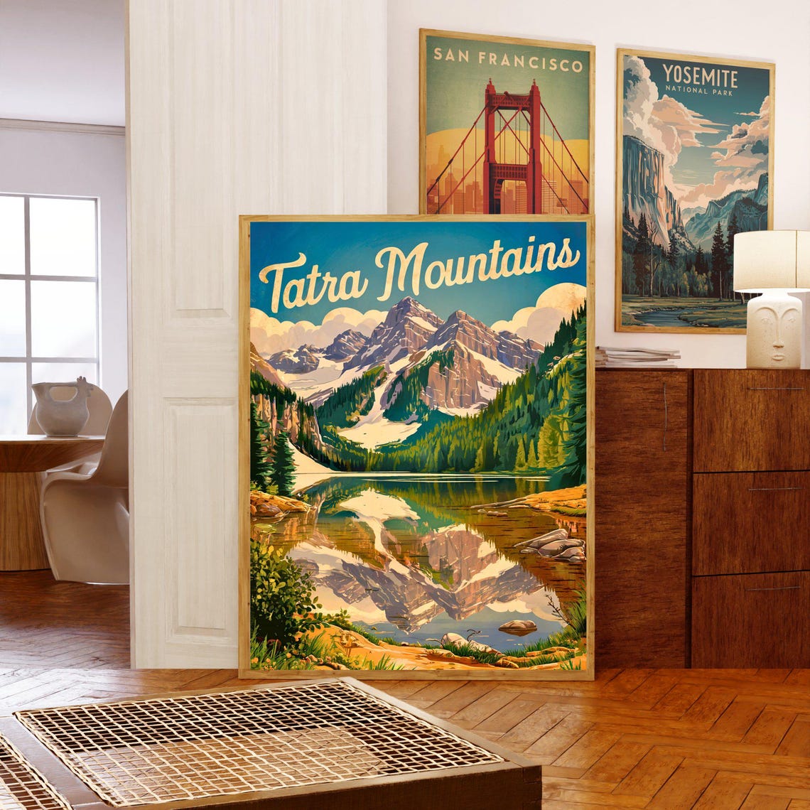 Tatra Mountains Poland Retro Mountain Lake Poster Alpine Summit Scene - Image 5
