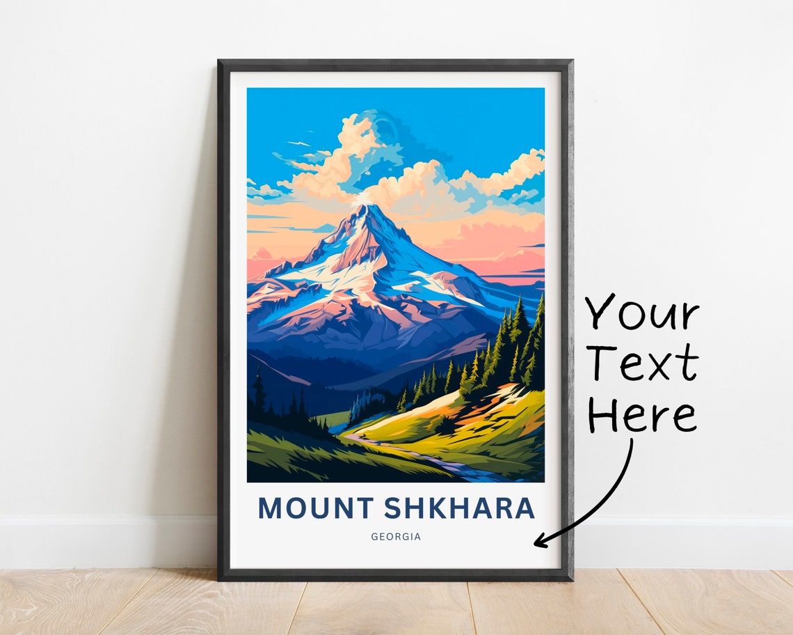 Mount Shkhara Pink Sunrise Glacier Personalized Georgia Poster