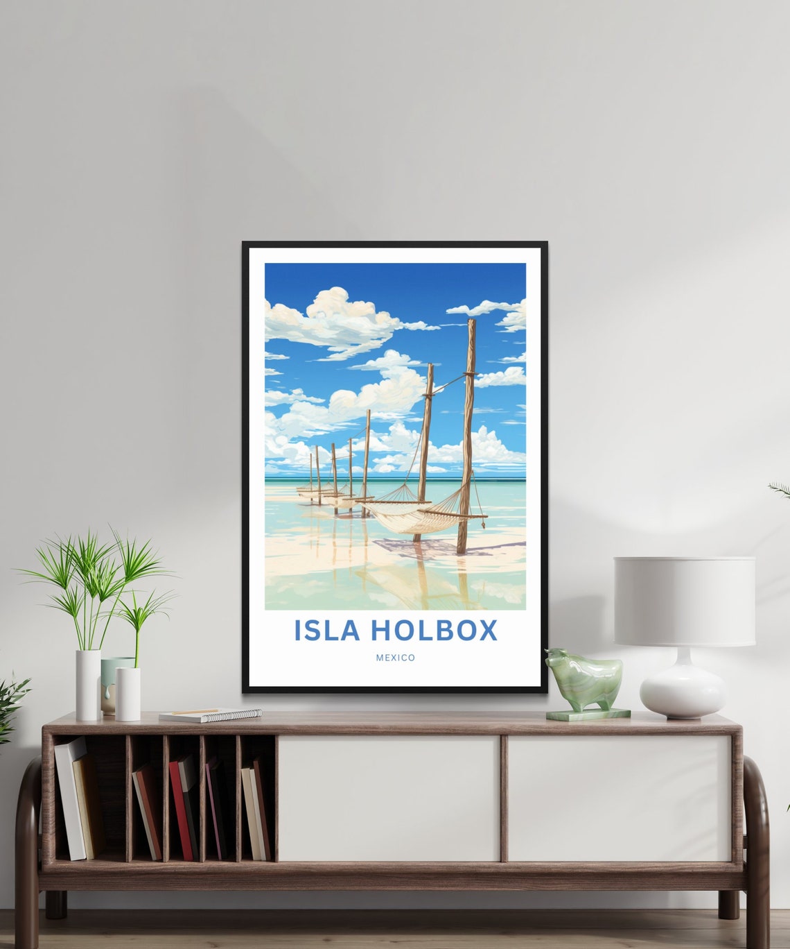 Personalized Isla Holbox Travel Print Isla Holbox Poster Mexico Wall Art Framed Present Gift Mexico Present - Image 2