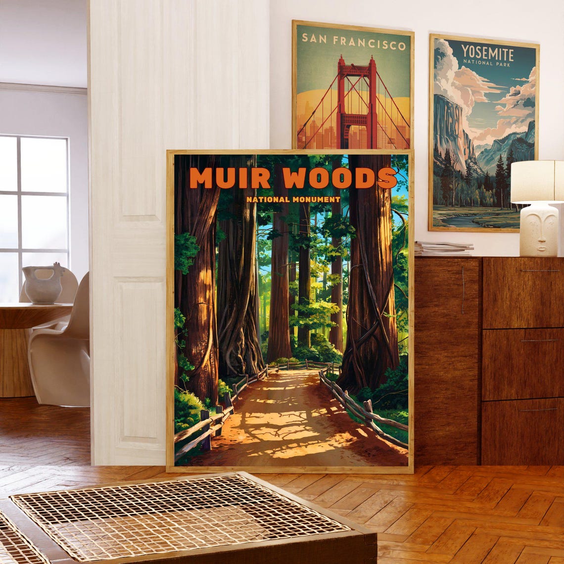 Muir Woods National Monument Redwood Cathedral Path Art Poster - Image 5