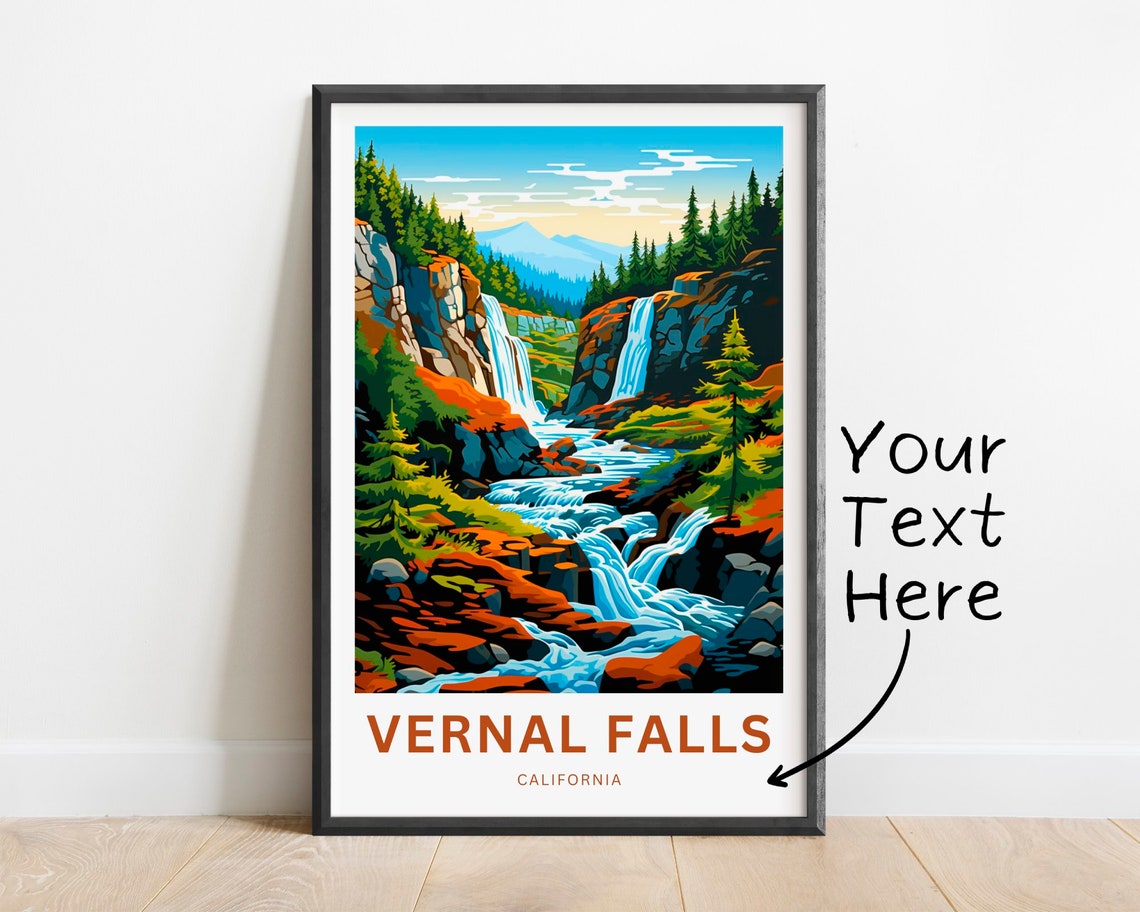Personalized Vernal Falls California Waterfall Canyon Poster