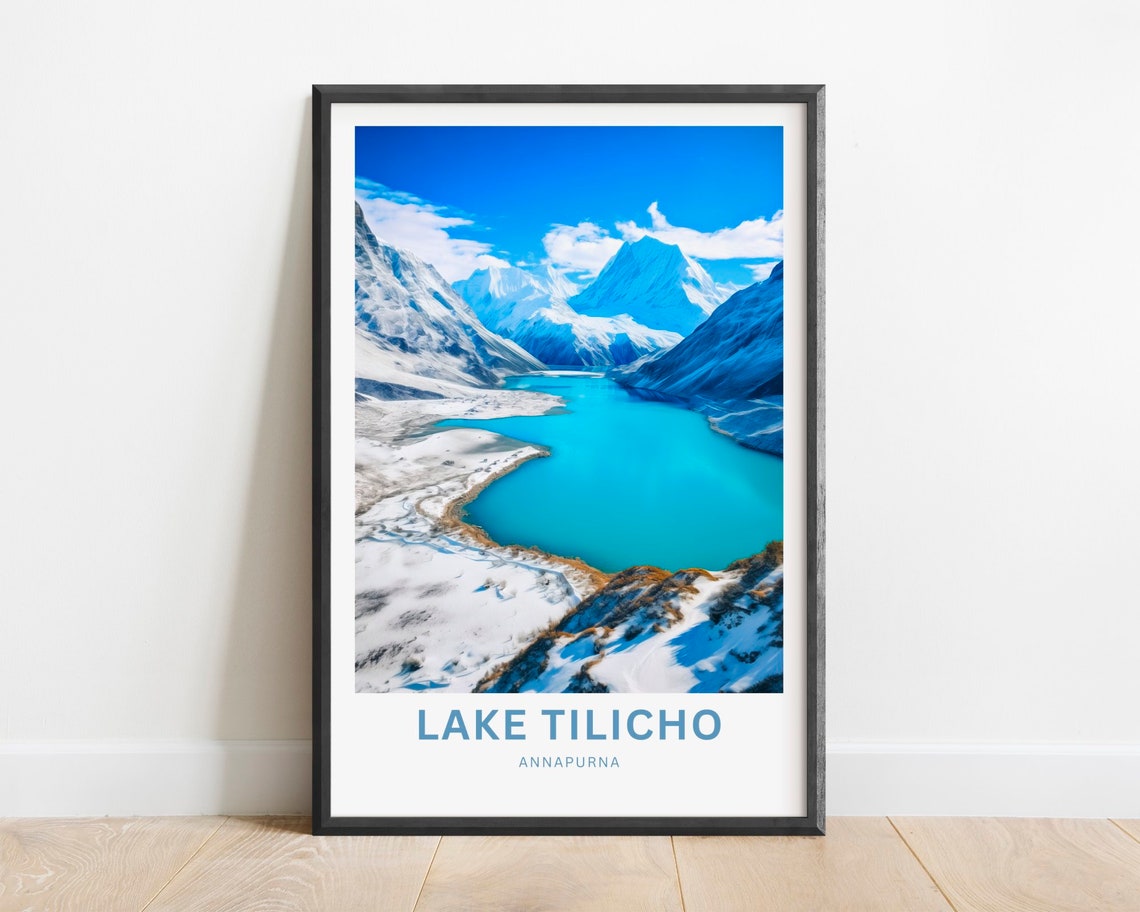 Lake Tilicho Annapurna Nepal Turquoise Rocky Shore Mountain Poster