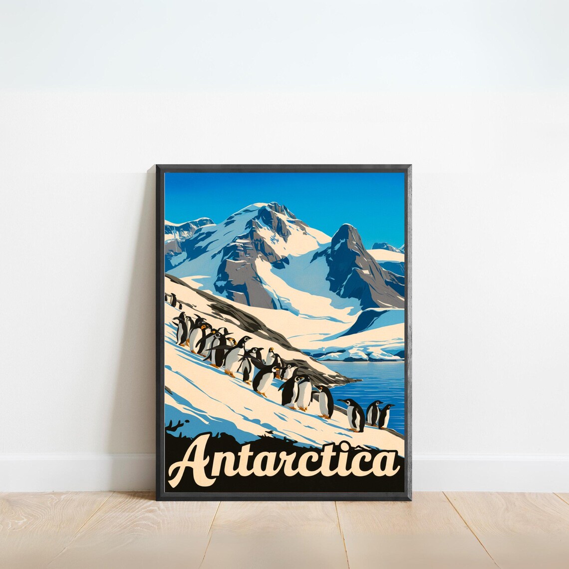 Antarctica Vintage Travel Poster, South Pole Art Print