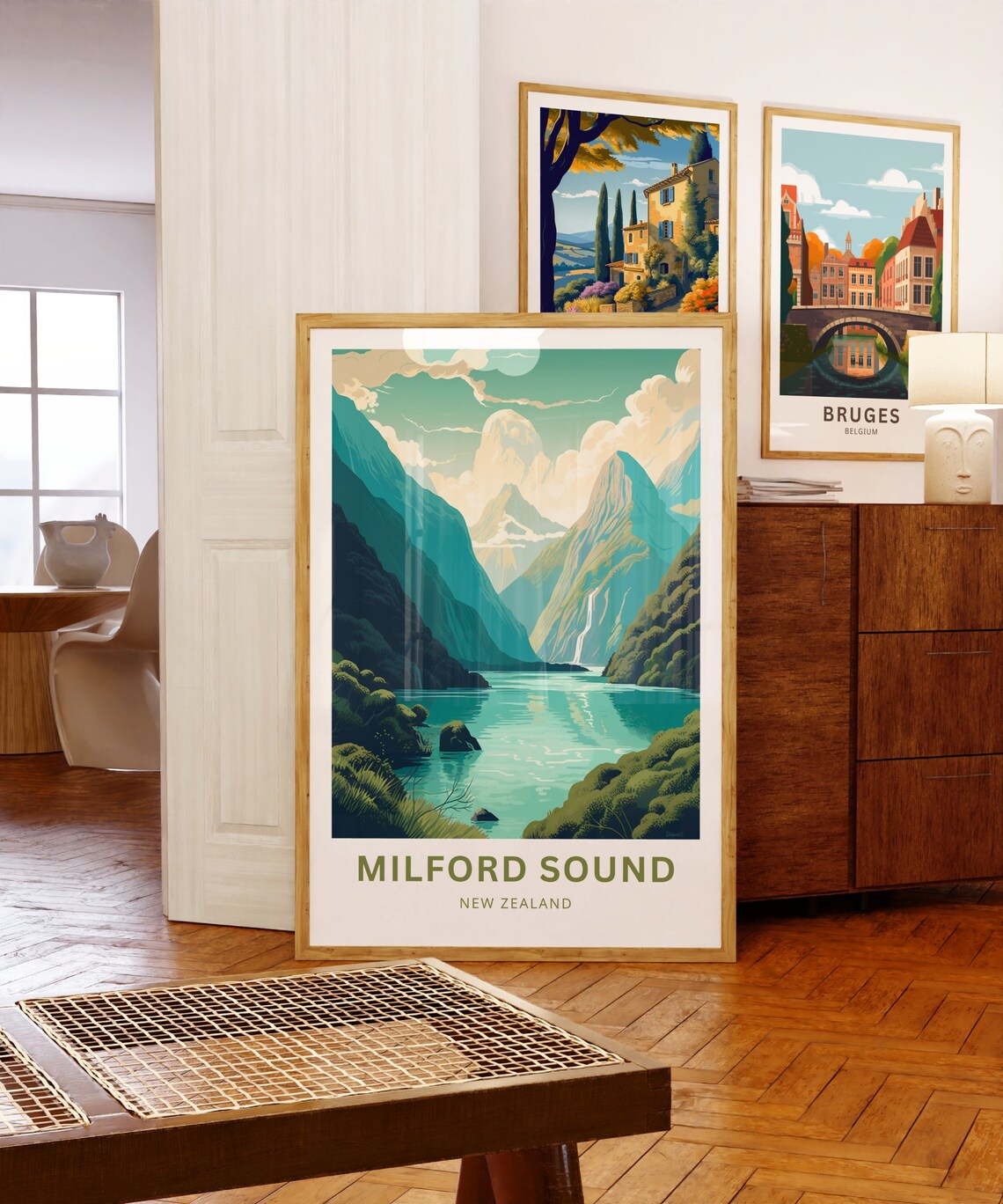 Milford Sound New Zealand Fjord Waterfalls Personalized Travel Poster - Image 5