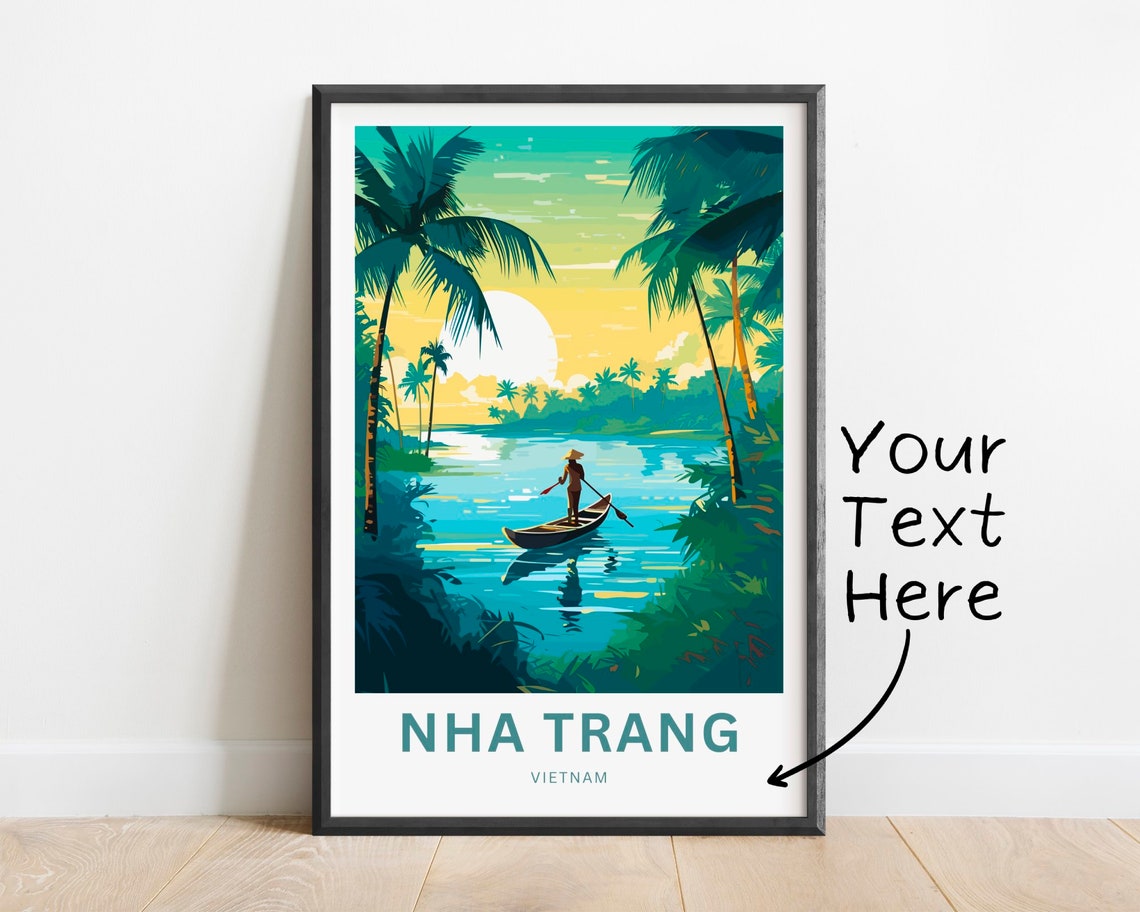 Nha Trang Vietnam Fisherman Canoe Sunset Personalized Poster