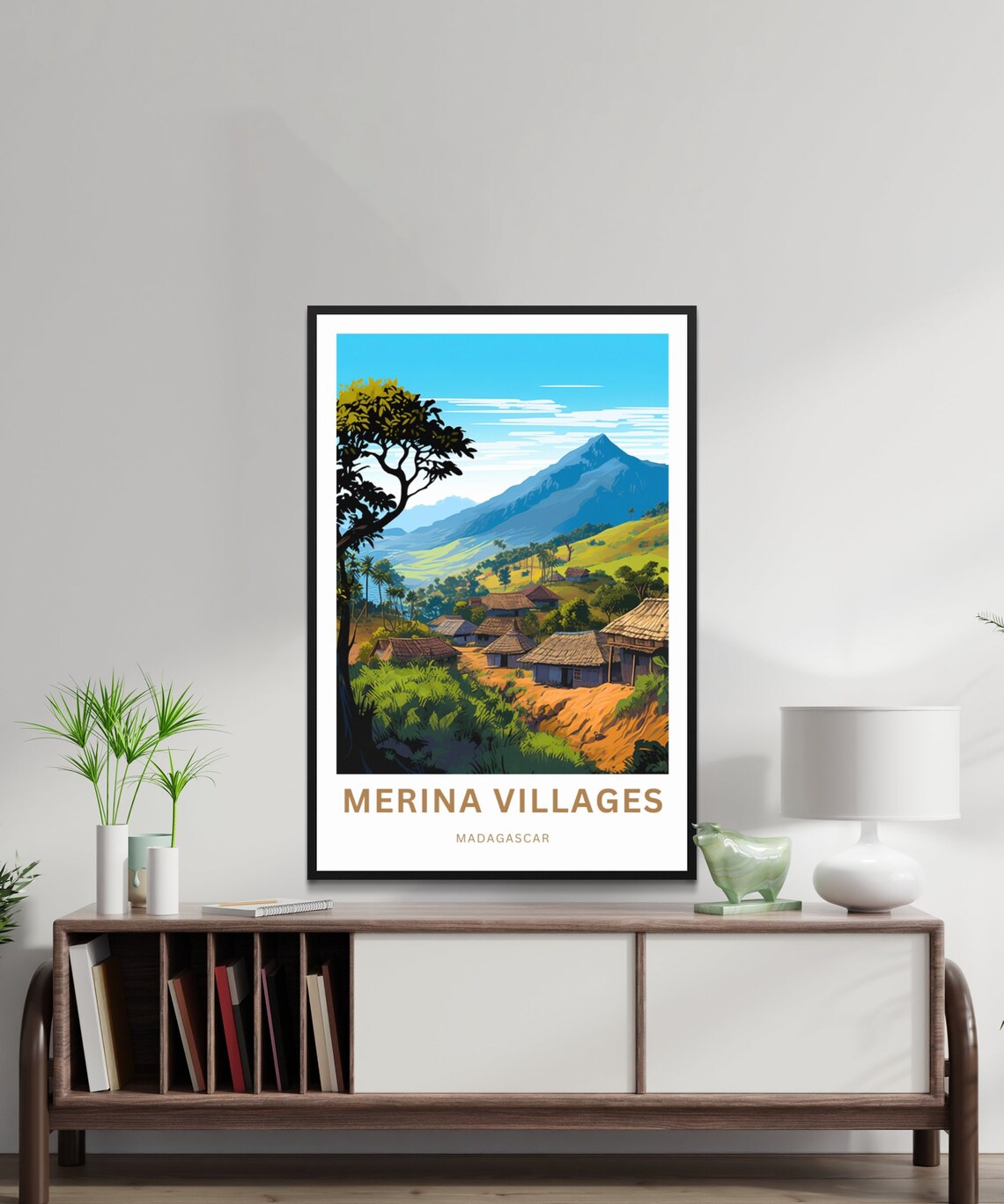 Merina Villages Madagascar Highland Village Mountain Travel Poster - Image 2