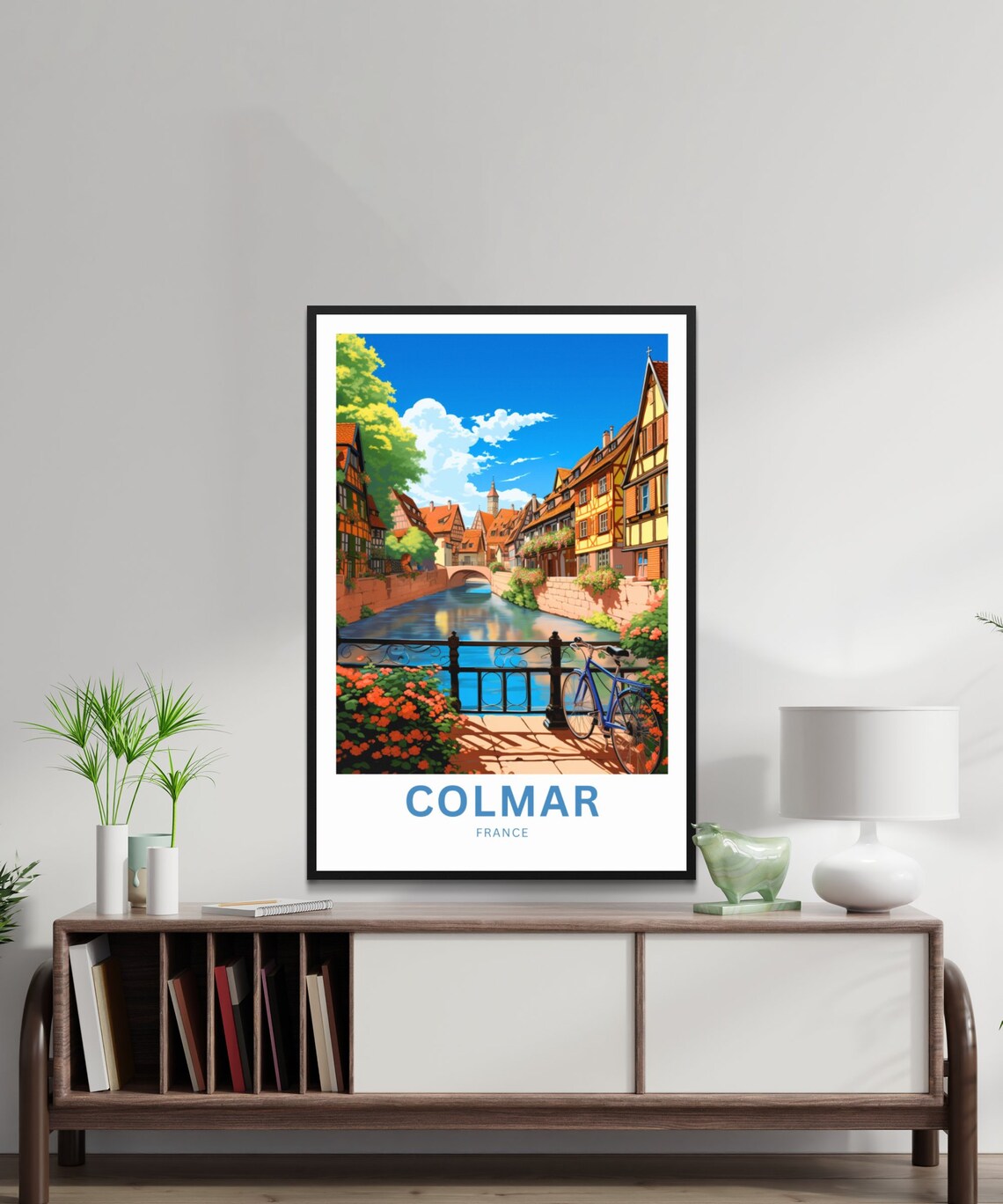 Personalized Colmar France Half Timbered Canal Scene Travel Poster - Image 2