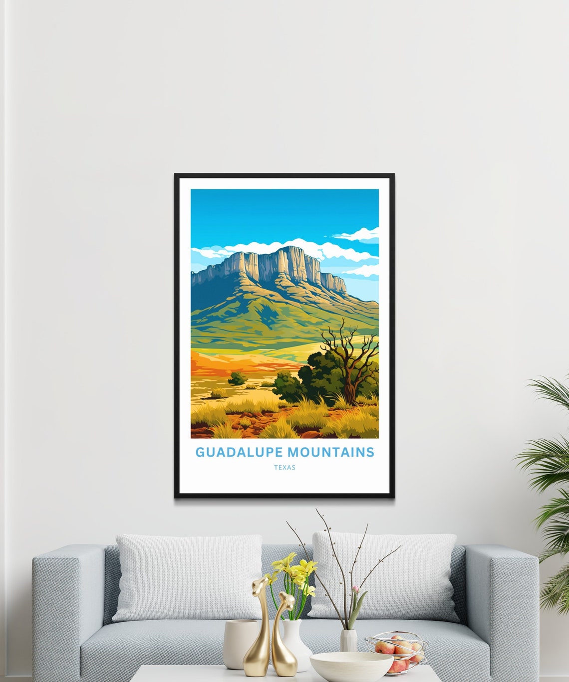 Guadalupe Mountains Texas El Capitan Desert Landscape Art Poster - Image 3