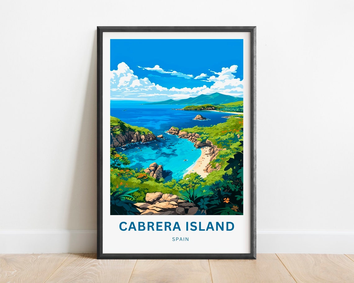 Cabrera Island Spain Turquoise Cove Seen From Rocky Cliffs Poster
