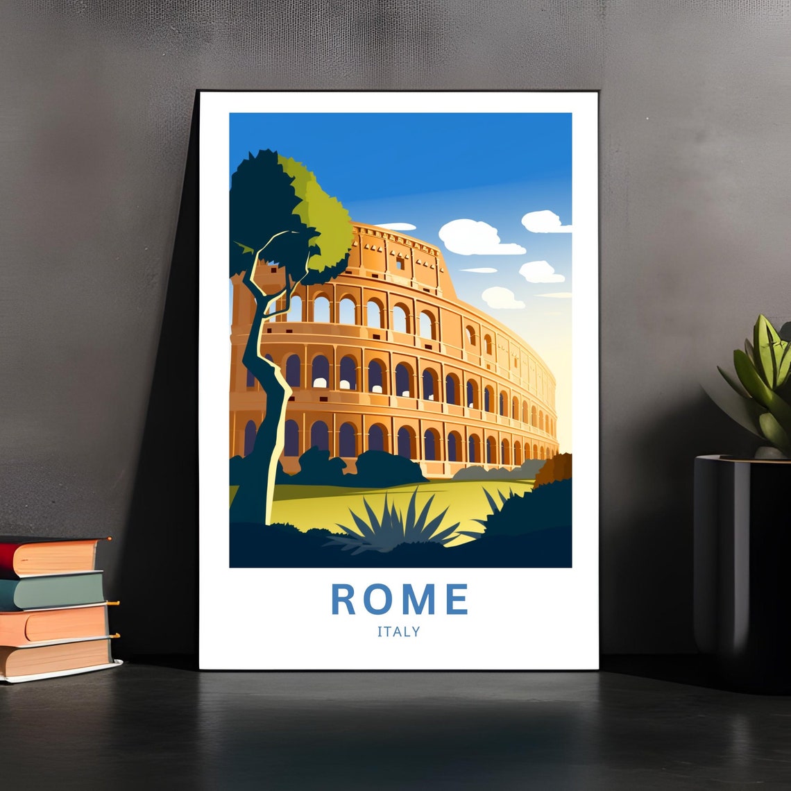 Rome Italy Colosseum Ancient Amphitheater Retro Travel Poster - Image 4