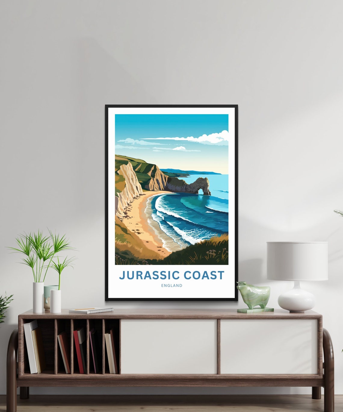 Jurassic Coast England Sandy Beach and Durdle Door Arch Poster - Image 3