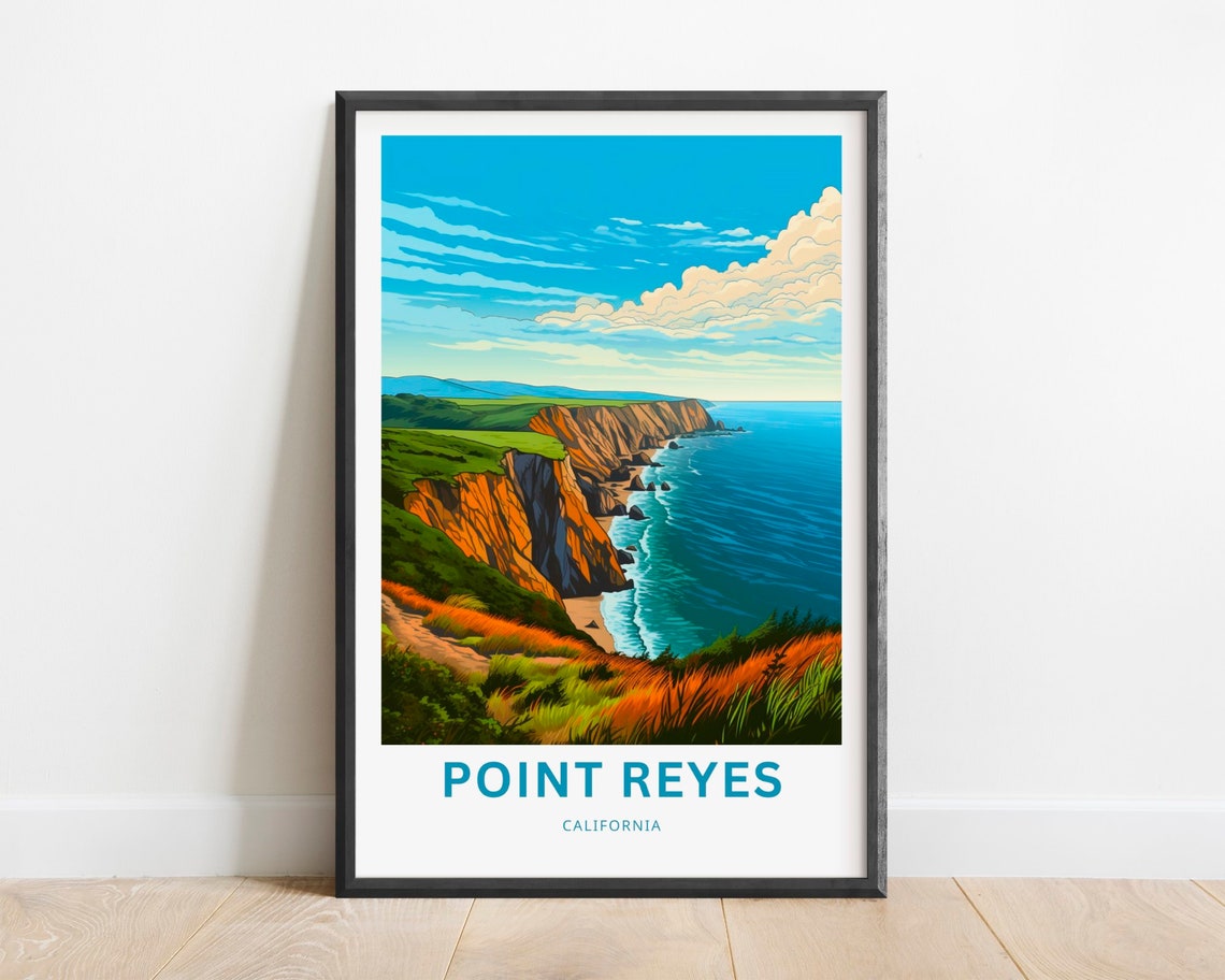 Point Reyes California Coastal Cliffs Ocean View Travel Poster