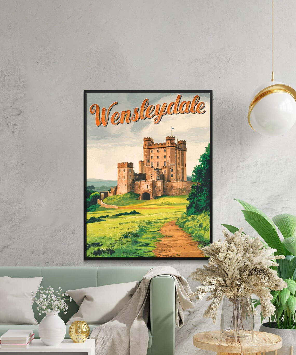 Wensleydale England Castle Countryside Vintage Travel Poster - Image 3
