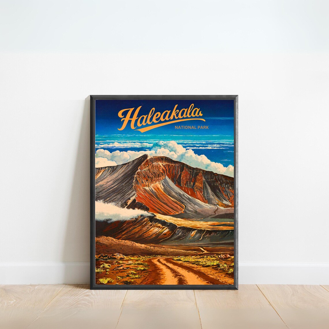 Haleakala National Park Volcano Crater Above Clouds Travel Poster