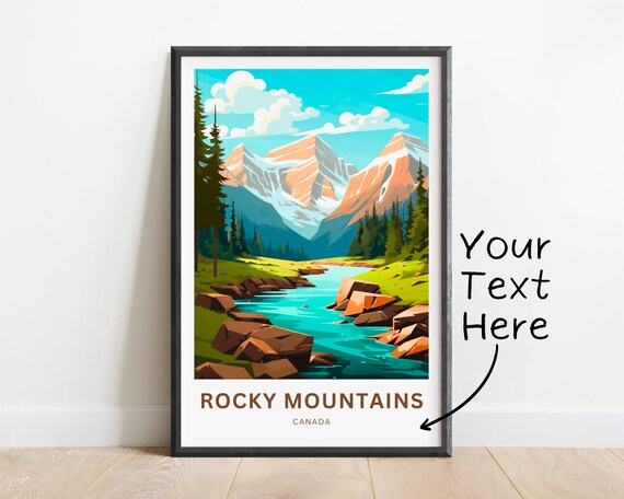 Personalized Rocky Mountains Canada River Valley Travel Poster
