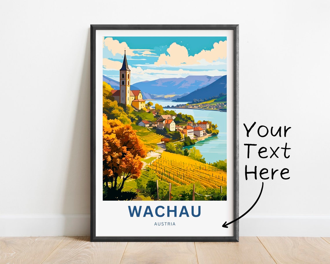 Wachau Austria Danube River Vineyards Church Personalized Poster