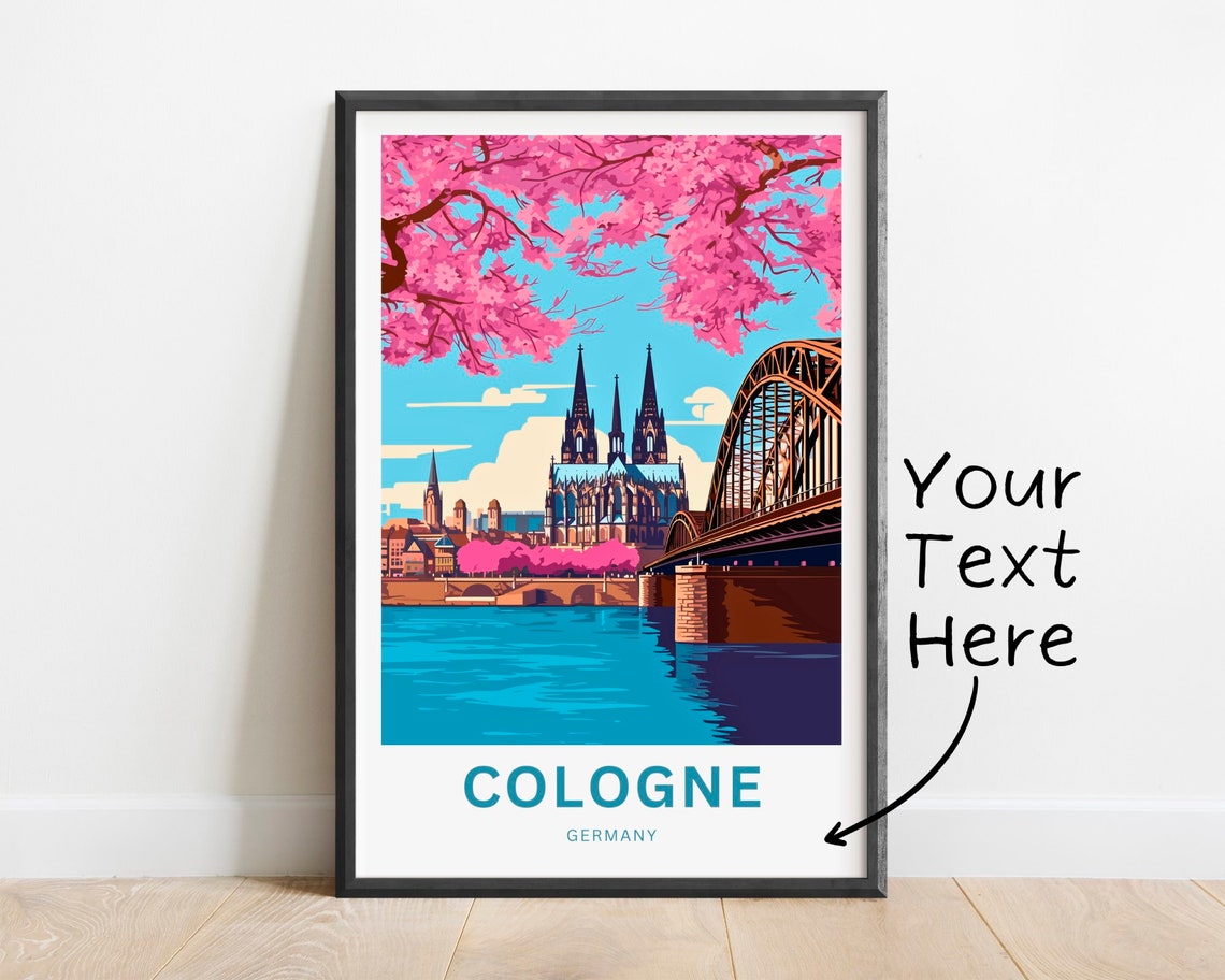 Personalized Cologne Cathedral Cherry Blossom Germany Poster