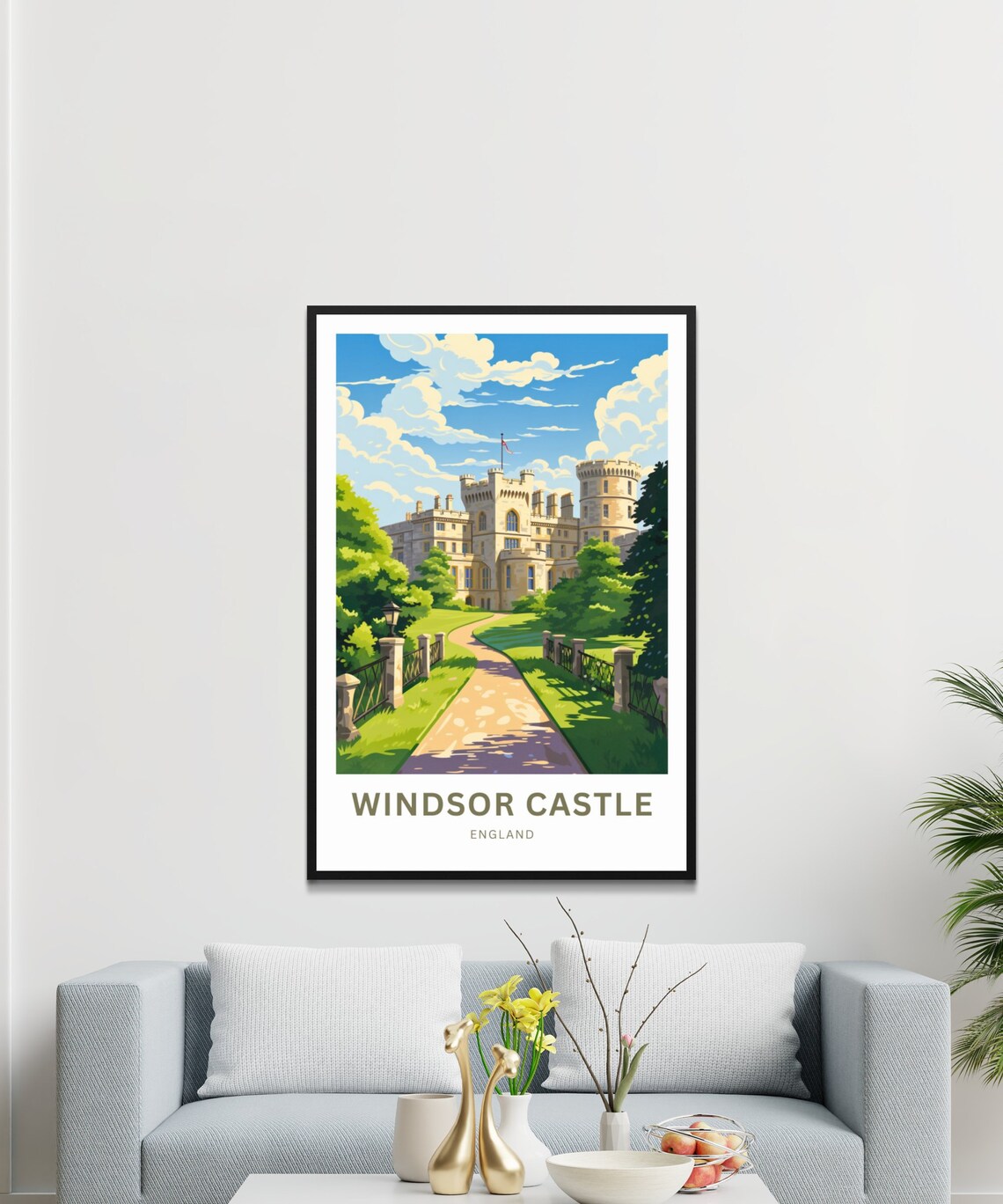 Windsor Castle England Royal Residence Sunny Gardens Travel Poster - Image 2