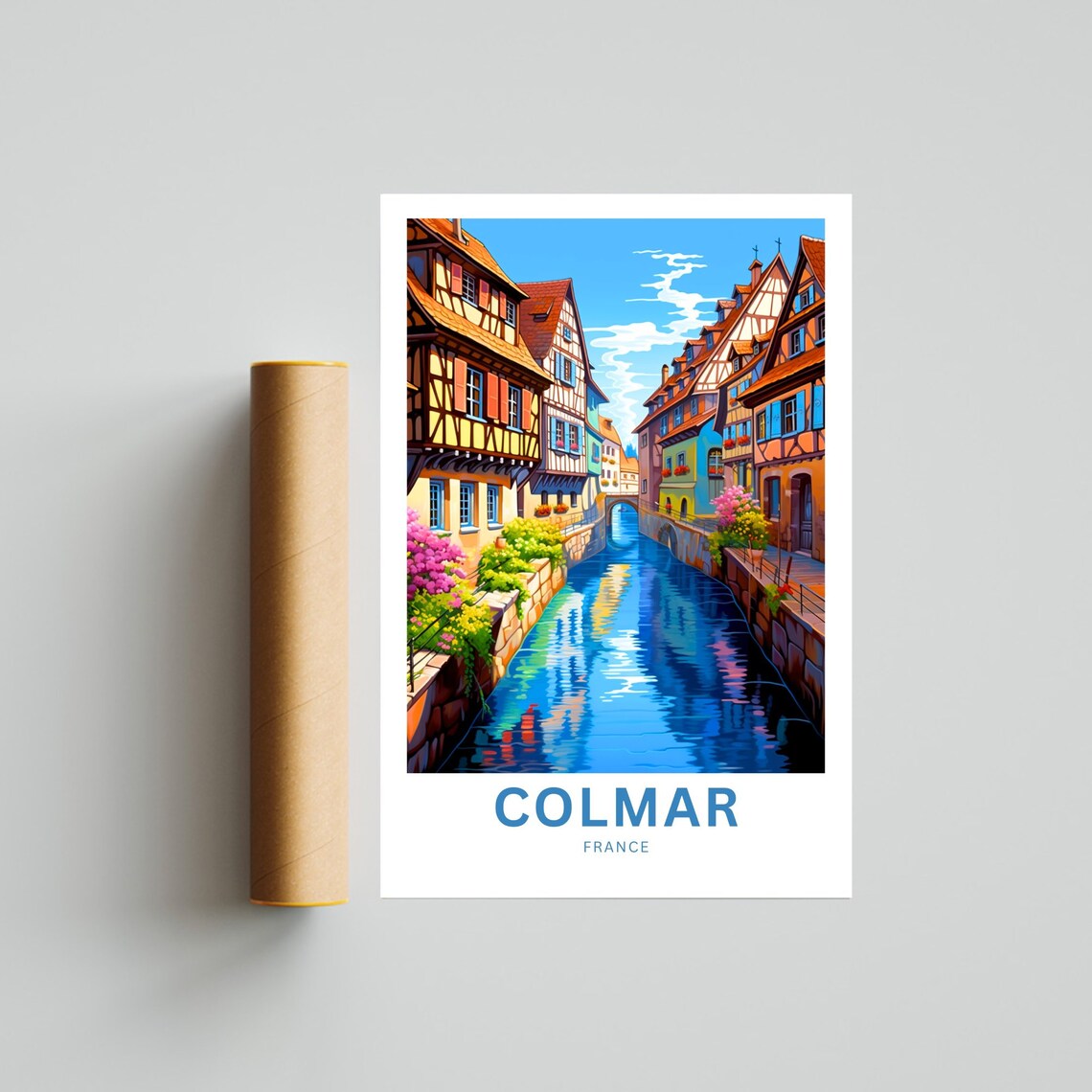 Colmar France Alsace Canal Half Timbered Houses Travel Poster - Image 4
