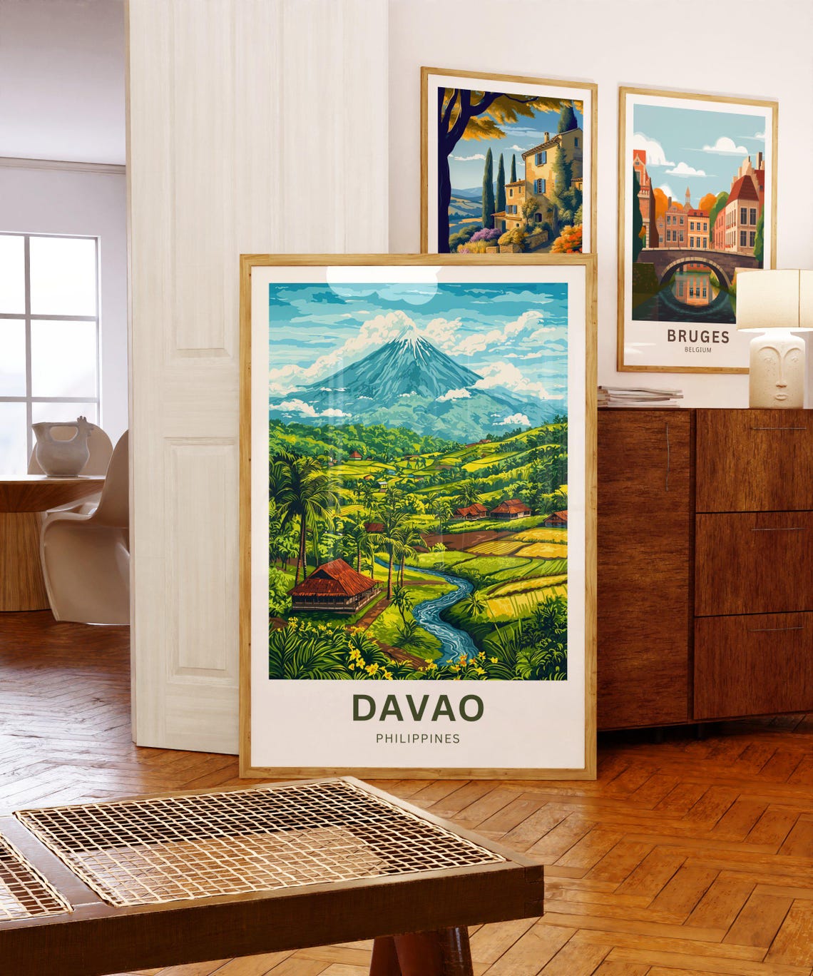 Davao Philippines Mount Apo River Valley Nipa Hut Travel Poster - Image 5