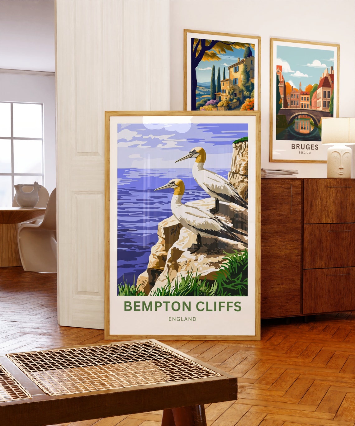 Bempton Cliffs England White Gannet Seabird Colony Travel Poster - Image 5