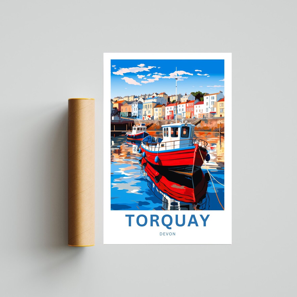 Torquay Travel Poster, Devon England Travel Art - Image 4