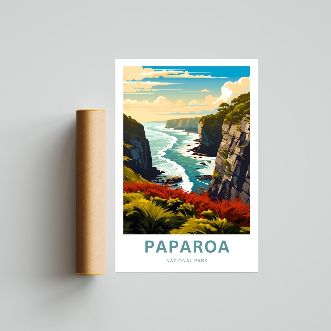 Personalized Paparoa National Park Sea Cliffs Coast Travel Poster - Image 4