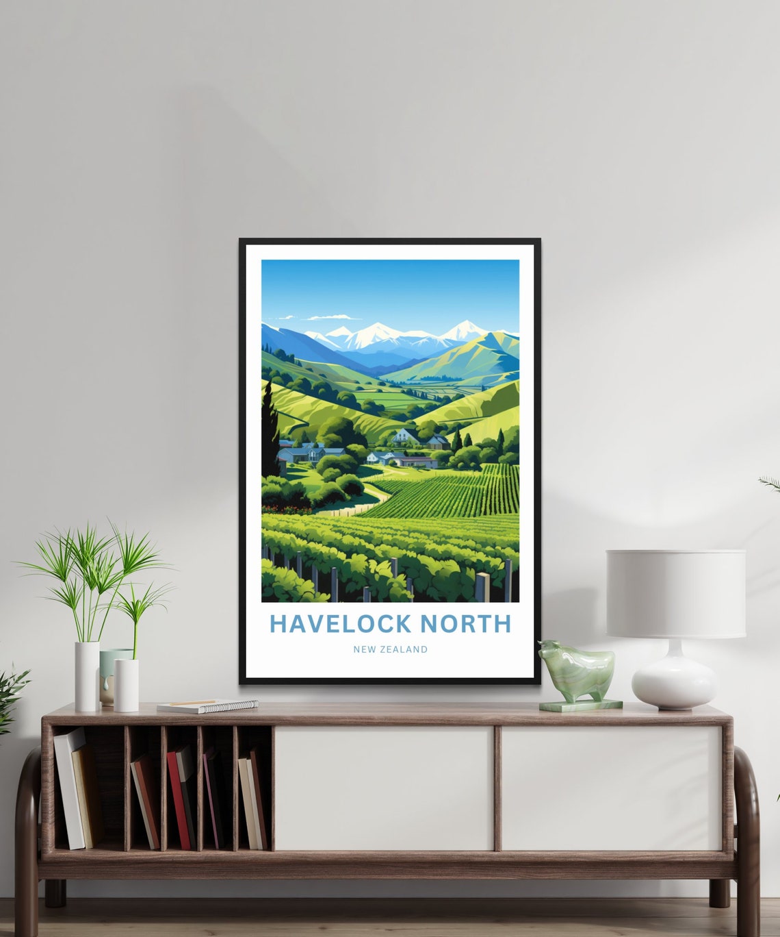 Havelock North New Zealand Vineyard Hills Personalized Poster - Image 2