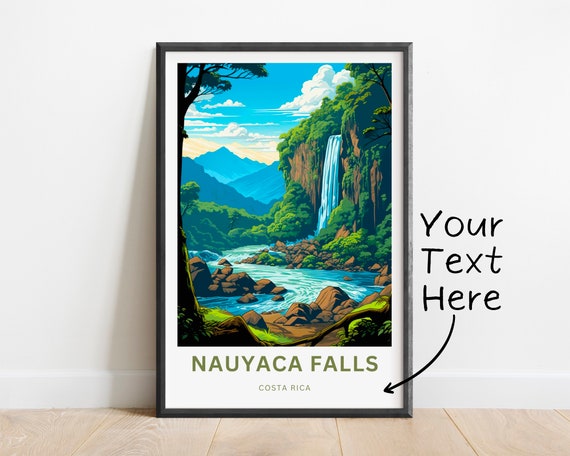Personalized Nauyaca Travel Print Nauyaca Poster Costa Rica Wall Art Framed Present Gift Costa Rica Present