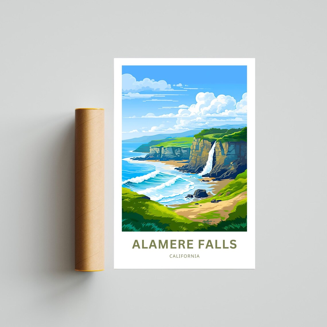 Personalized Alamere Falls Travel Poster, California - Image 4