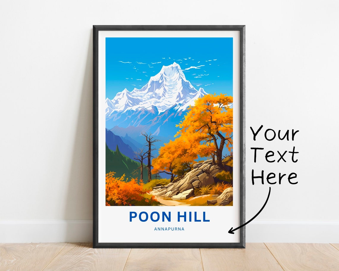 Poon Hill Annapurna Nepal Autumn Mountain Customizable Poster