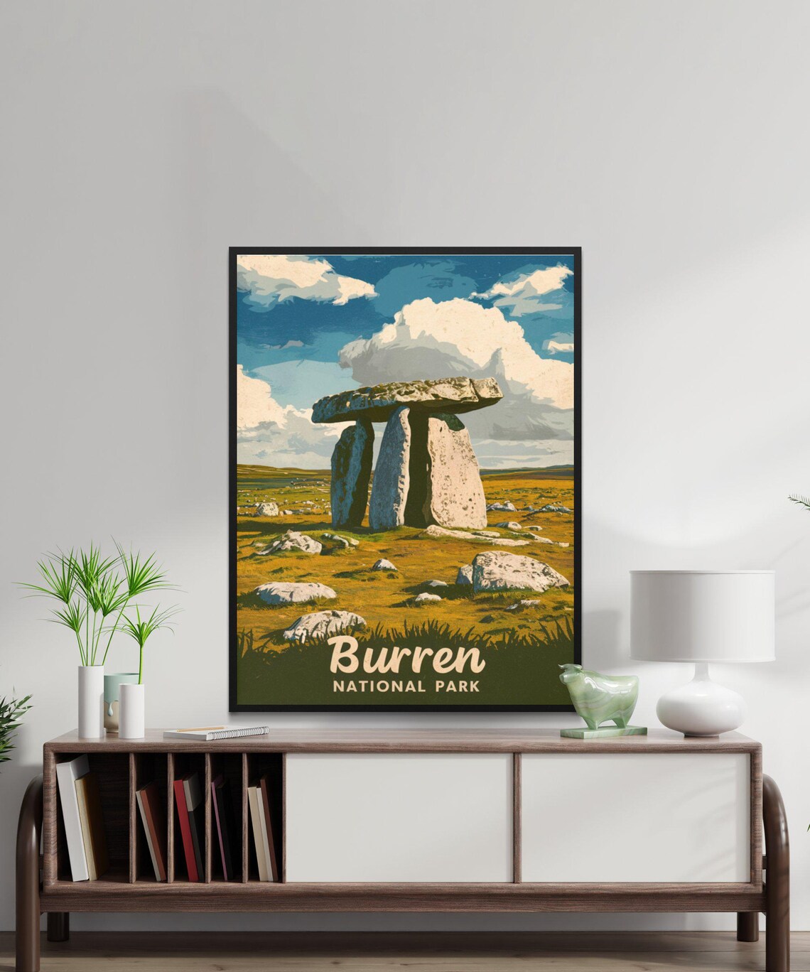 Burren National Park Ireland Vintage Travel Poster Ancient Dolmen View - Image 2
