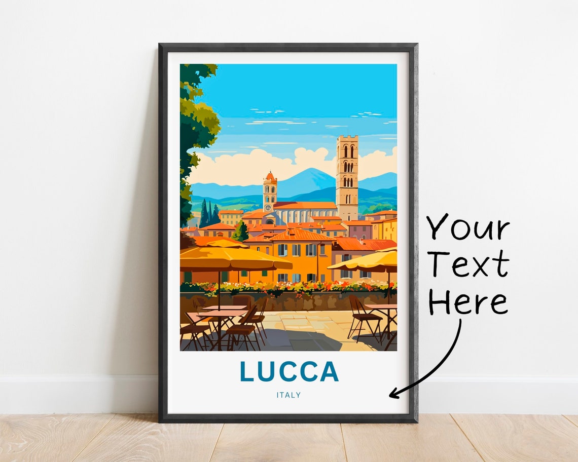 Lucca Italy Rooftop Cafe Terrace Terracotta Cityscape Poster