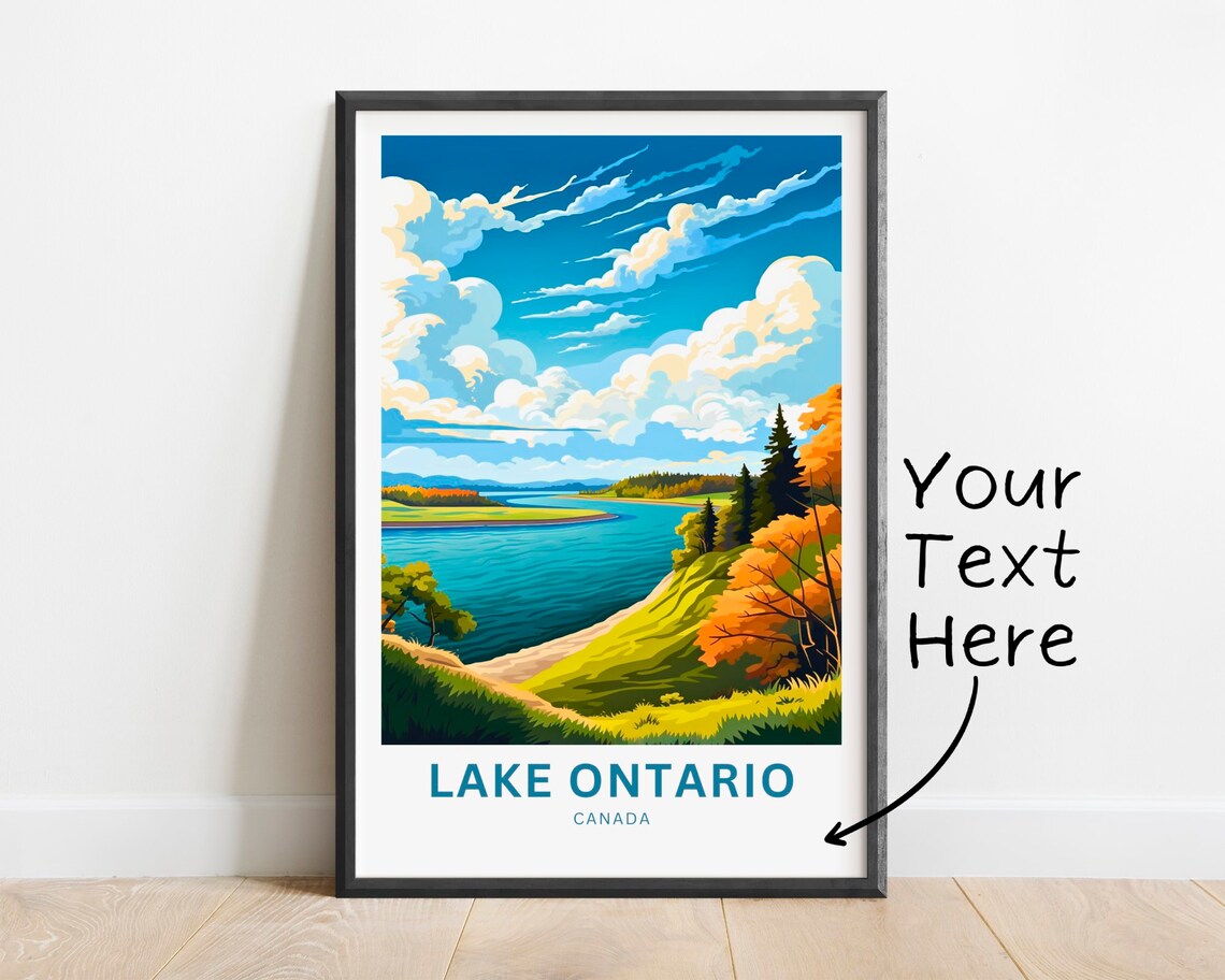 Lake Ontario Canada Autumn Shoreline Personalized Travel Poster