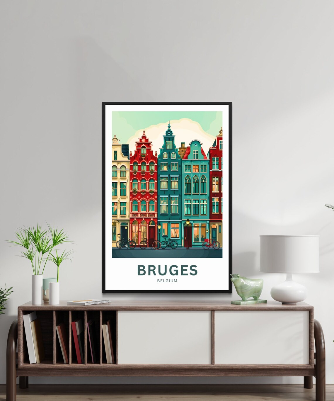 Bruges Travel Print Belgium Gift Poster Print - Image 2