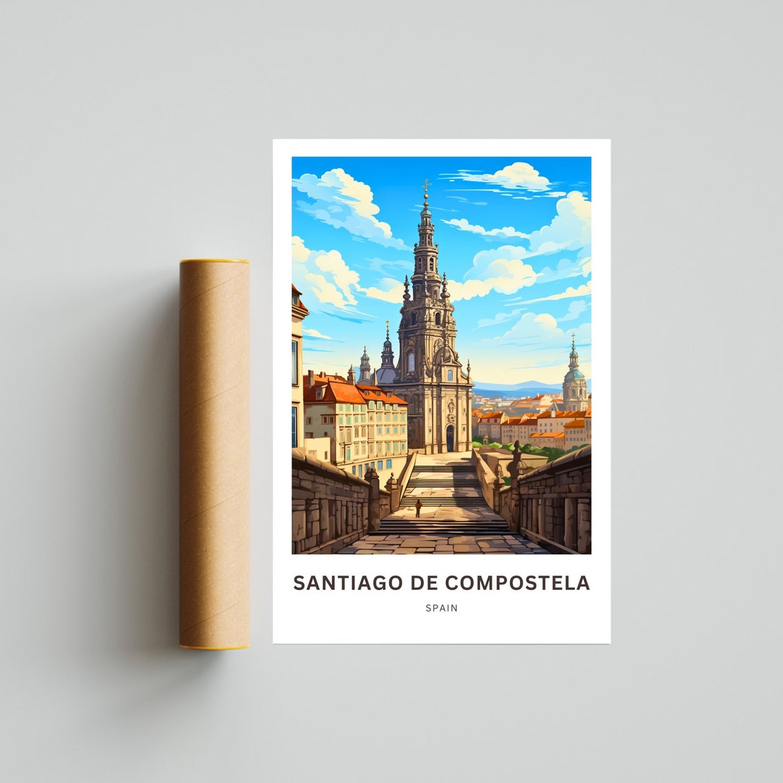 Santiago de Compostela Spain Personalized Custom Travel Poster - Image 4