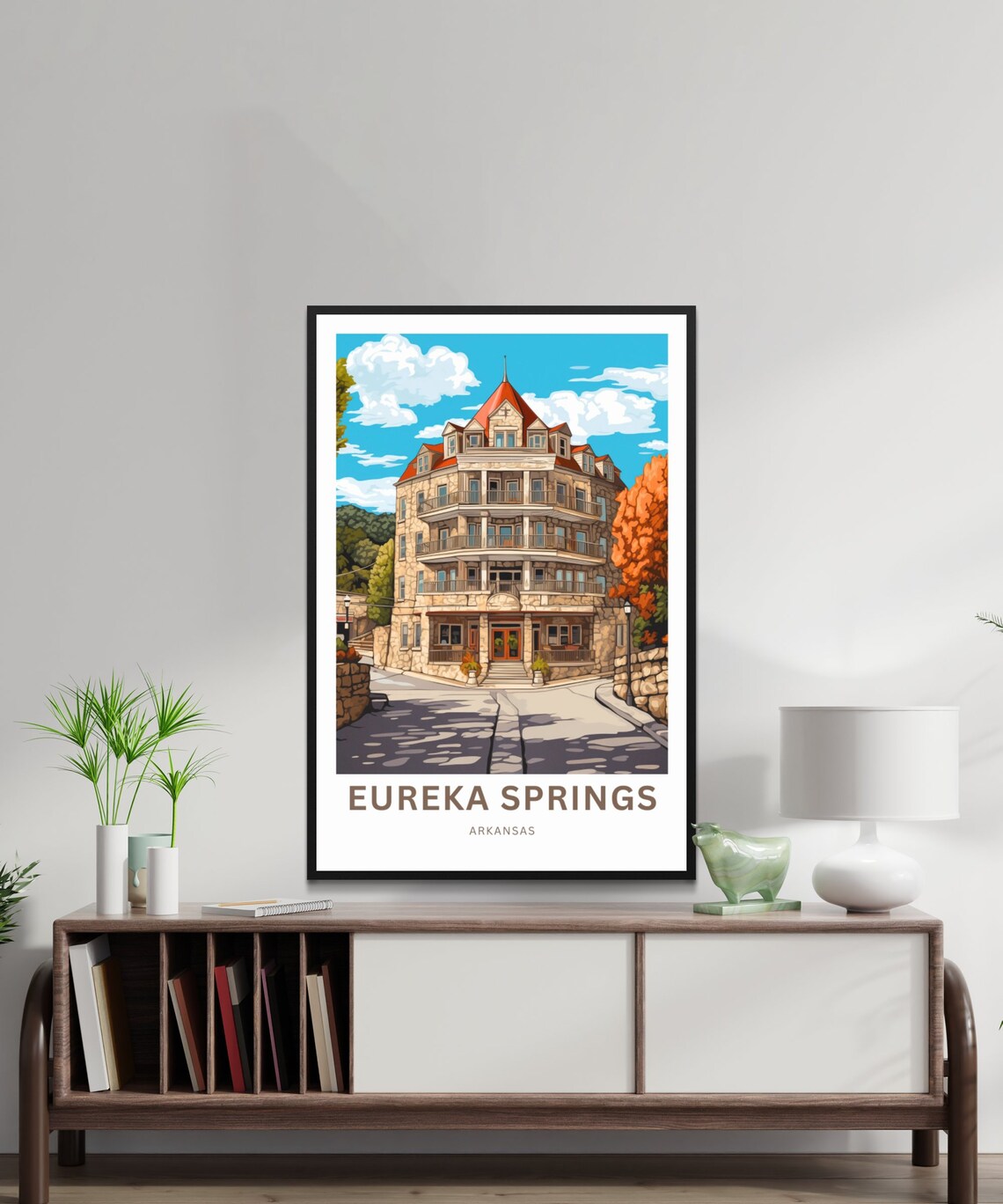 Eureka Springs Arkansas Historic Stone Hotel Autumn Travel Poster - Image 2