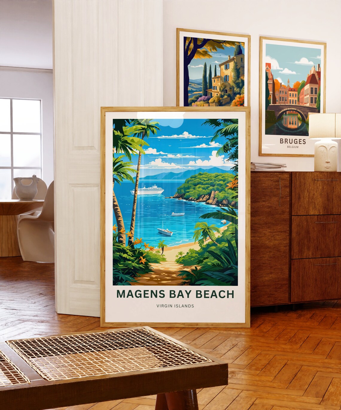 Magens Bay Beach Virgin Islands Tropical Palm Paradise Poster - Image 5