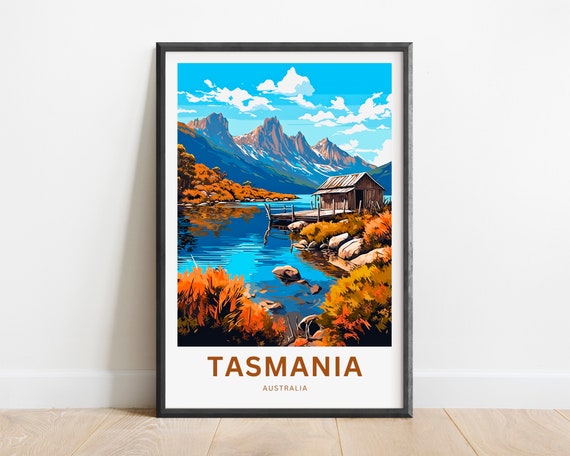 Tasmania Travel Print Poster Australia Wall Art Framed Present Gift