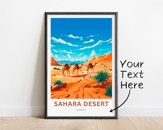 Personalized Sahara Desert Travel Print Sahara Desert Poster Africa Wall Art Framed Present Gift Africa Present