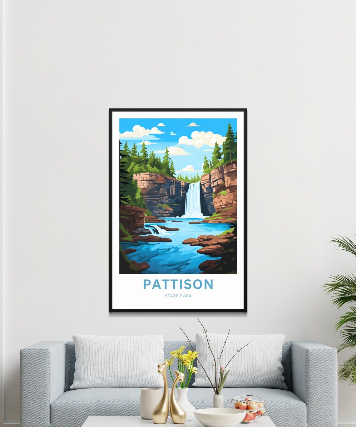 Pattison State Park Travel Poster, Wisconsin Landscape - Image 3