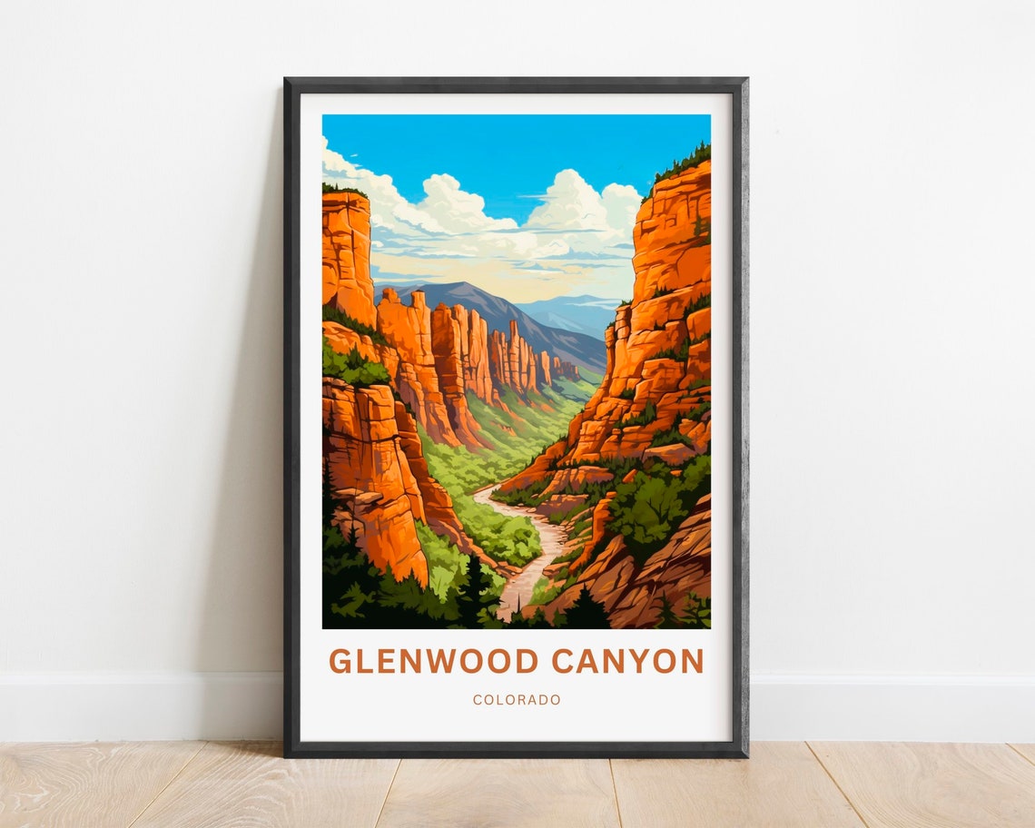 Personalized Glenwood Canyon Colorado Red Spires Custom Travel Poster