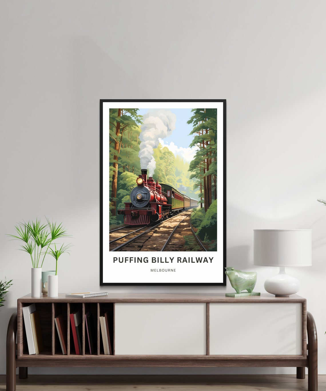 Personalized Puffing Billy Railway Steam Train Custom Text Poster - Image 2