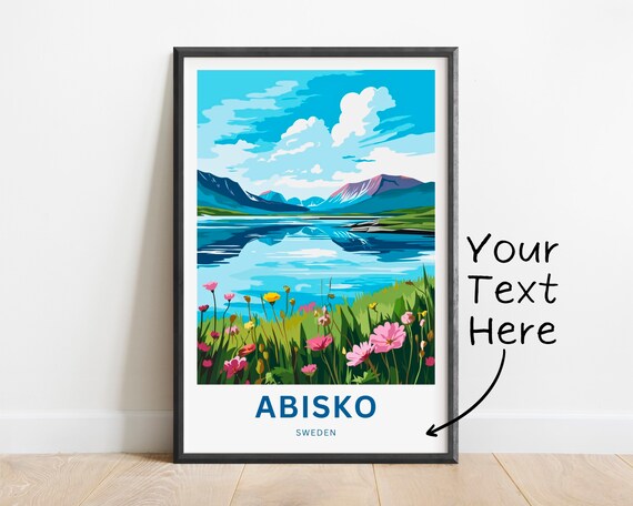 Abisko Sweden Mirror Lake Mountain Reflection Wildflower Poster