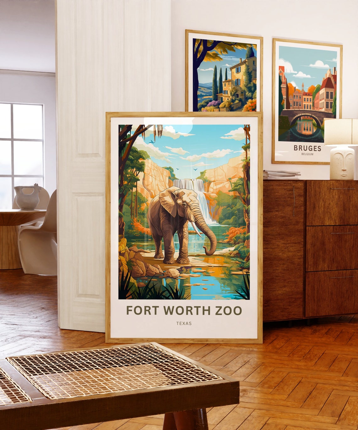 Fort Worth Zoo Elephant Waterfall Personalized Safari Animal Poster - Image 5