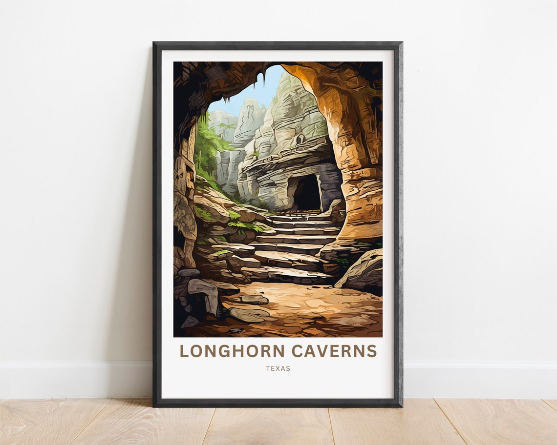 Longhorn Caverns Texas Ancient Stone Steps Cave Entrance Poster