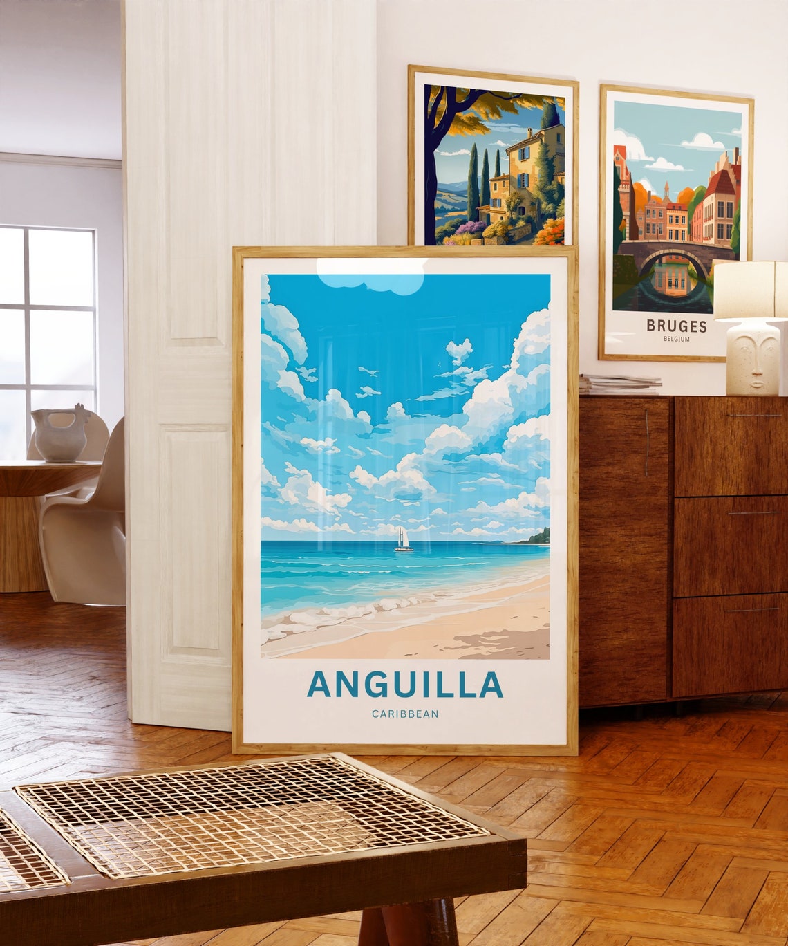 Anguilla Travel Print Anguilla Poster Caribbean Wall Art Framed Present Gift Caribbean Present - Image 5