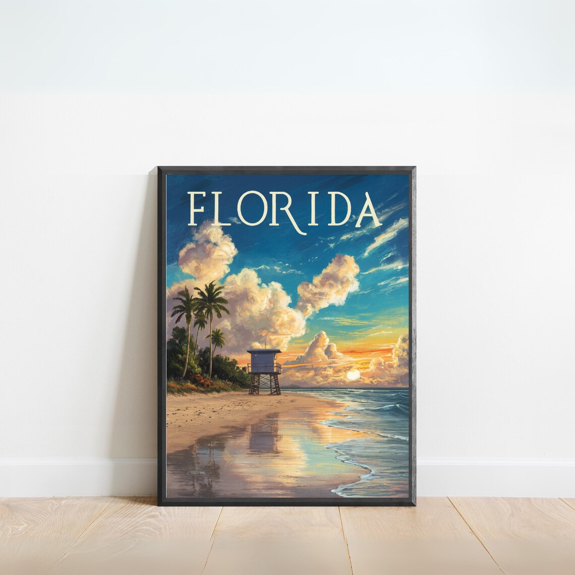 Florida Vintage Travel Poster Gift Wall Art Print