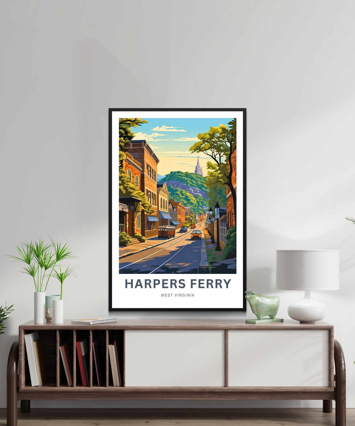 Harpers Ferry Personalized Sunset Main Street Scene Travel Poster - Image 2