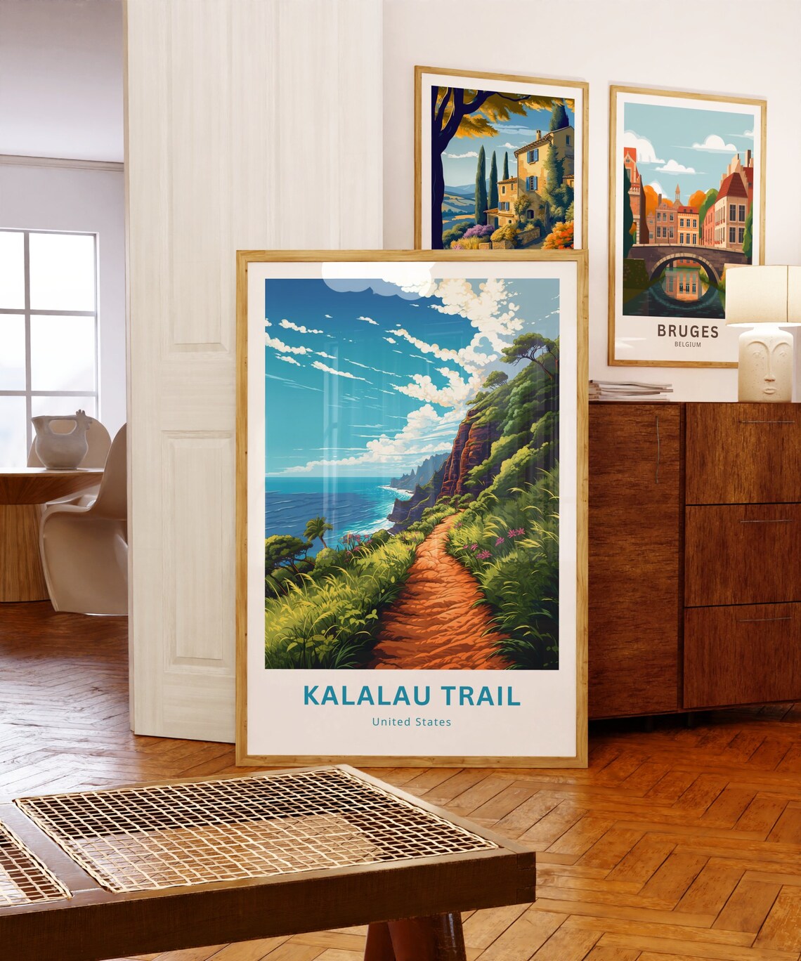 Kalalau Trail United States Red Cliff Coastal Path Hike Poster - Image 5